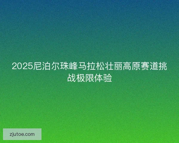 2025尼泊尔珠峰马拉松壮丽高原赛道挑战极限体验