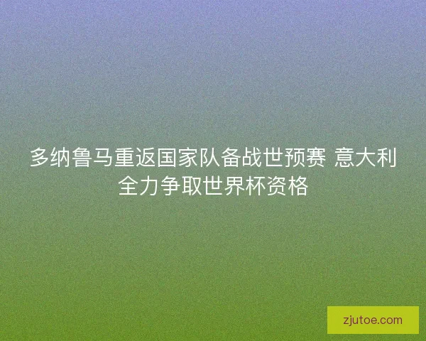 多纳鲁马重返国家队备战世预赛 意大利全力争取世界杯资格 多纳鲁马重返国家队备战世预赛 意大利全力争取世界杯资格